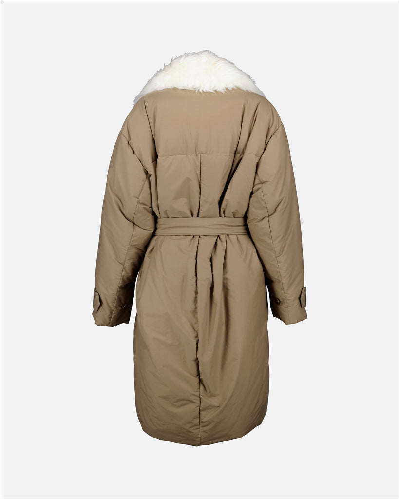 Women's Parka, Stella McCartney, Luxury Fashion, Quilted Parka, Beige