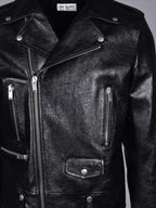 Saint Laurent, Black Leather Jacket, Men's Perfecto Jacket, Luxury Outerwear, Designer Leather Jacket