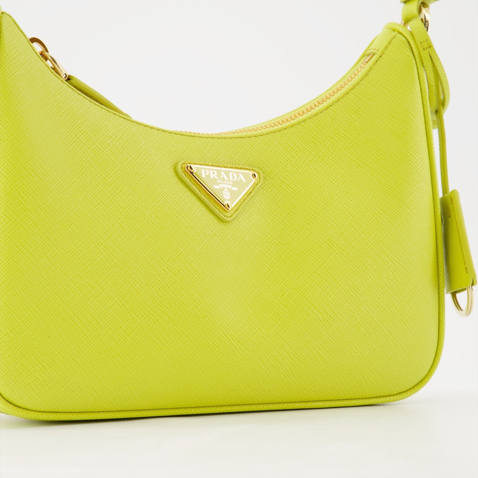 Prada women's bag, Saffiano leather, luxury handbag, yellow handbag, designer accessories