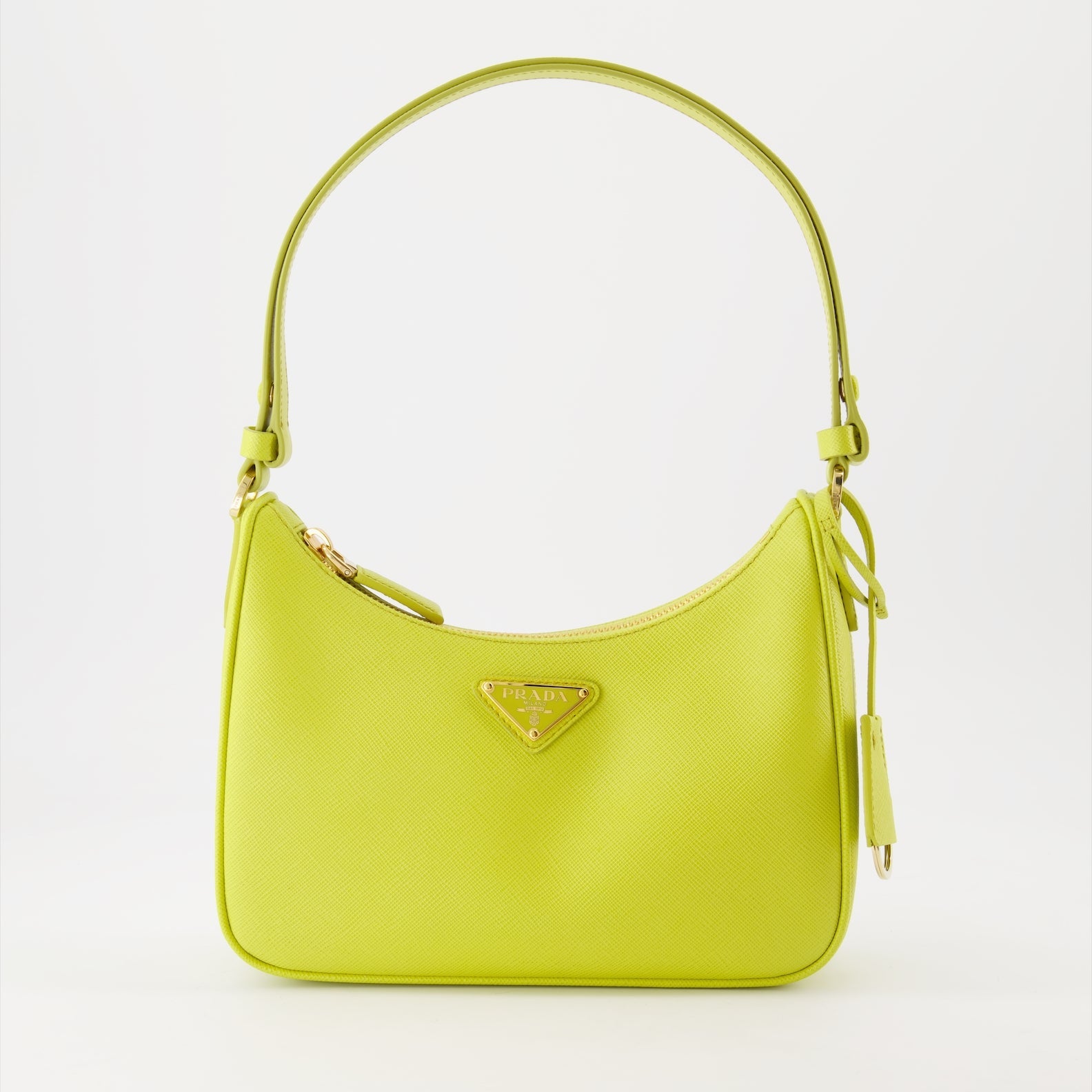 Prada women's bag, Saffiano leather, luxury handbag, yellow handbag, designer accessories