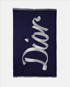 Dior Throw, Luxury Accessory, Signature Blue, Refined Decoration, Elegant Comfort