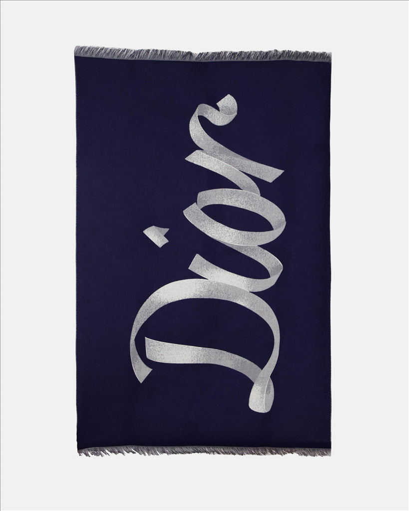 Dior Throw, Luxury Accessory, Signature Blue, Refined Decoration, Elegant Comfort