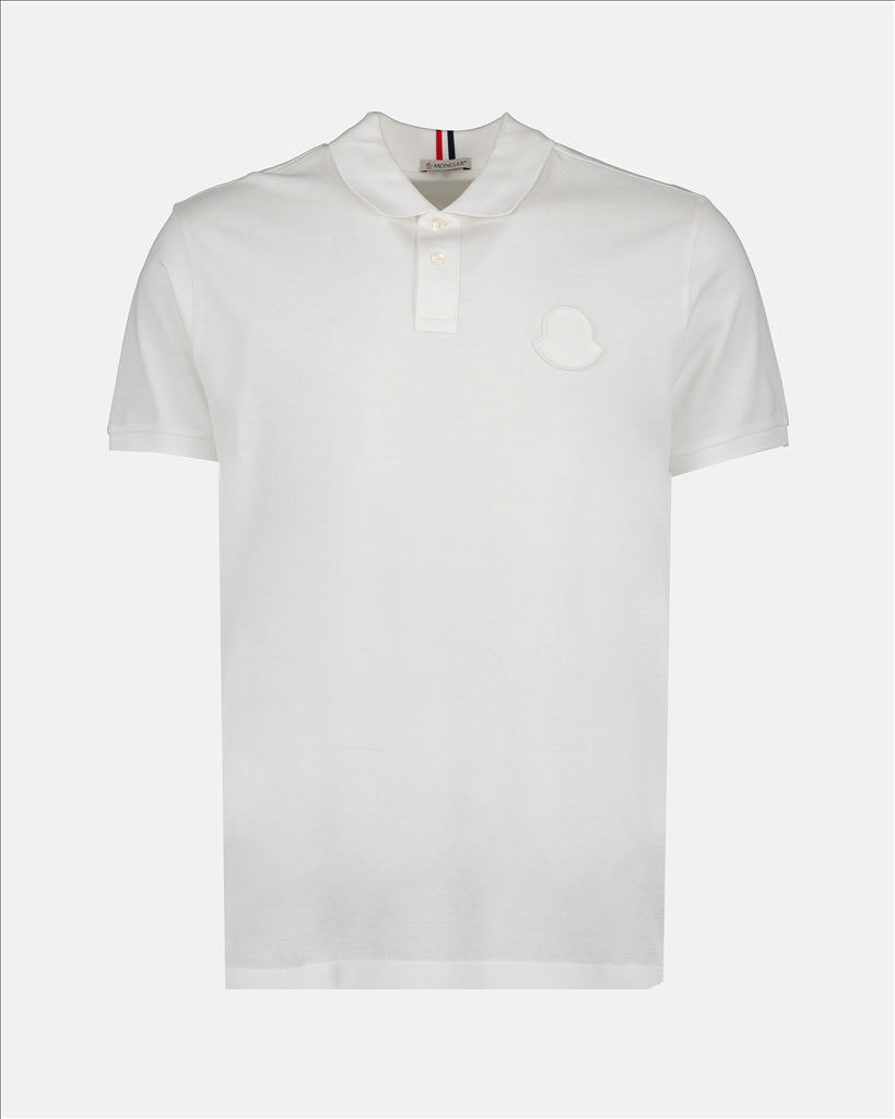 Moncler Polo, Men's White Polo, Luxury Casual, High-End, Elegant Style