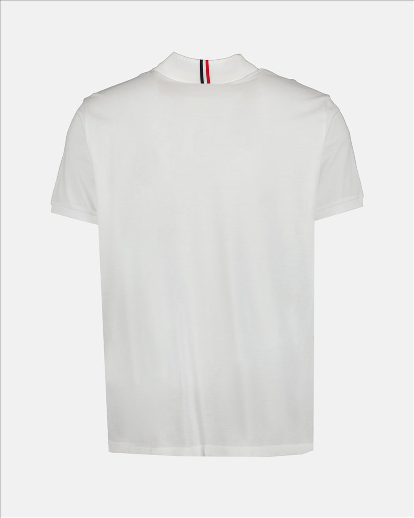 Moncler Polo, Men's White Polo, Luxury Casual, High-End, Elegant Style