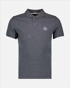 Moncler polo shirt, grey polo, luxury polo, men's designer polo, cotton piqué polo