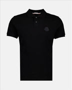 Moncler polo shirt, black polo shirt, luxury men's polo, cotton pique polo, designer polo shirt