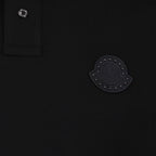 Moncler polo shirt, black polo shirt, luxury men's polo, cotton pique polo, designer polo shirt