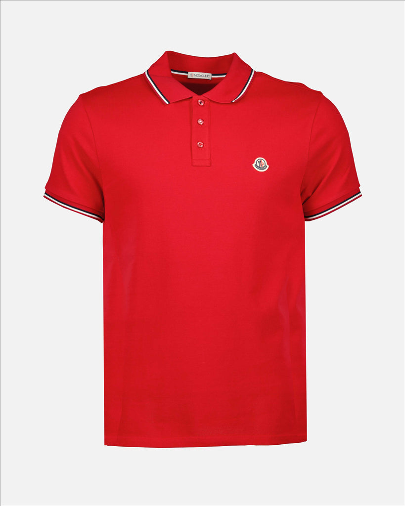 Red Moncler Polo, Luxury Polo, Men's High-End Apparel, Casual Chic Style, Moncler for Men