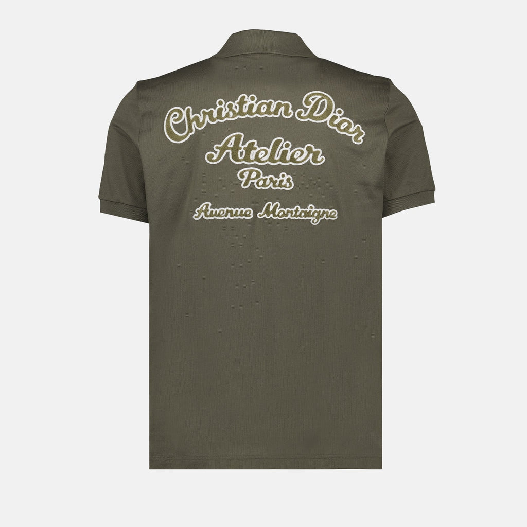Dior Polo, Men's Luxury Polo, Green Logo Polo, Dior Clothing, High-End Men's Fashion