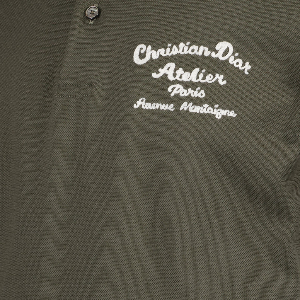 Dior Polo, Men's Luxury Polo, Green Logo Polo, Dior Clothing, High-End Men's Fashion
