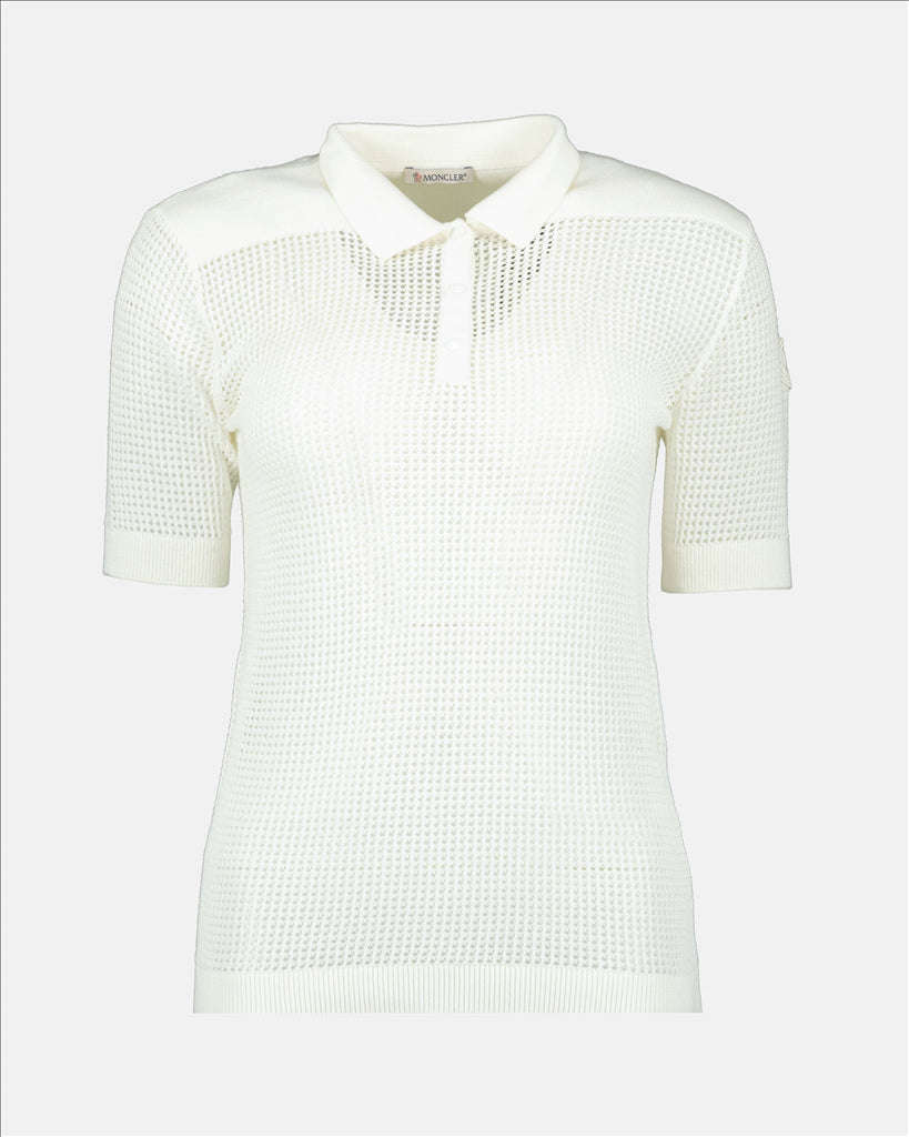 Openwork Polo, White Polo, Women's Polo, Moncler, Luxury