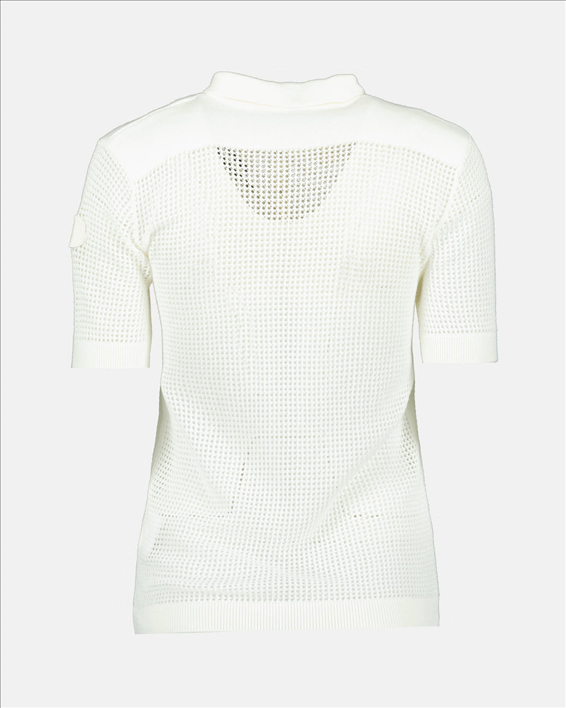 Openwork Polo, White Polo, Women's Polo, Moncler, Luxury