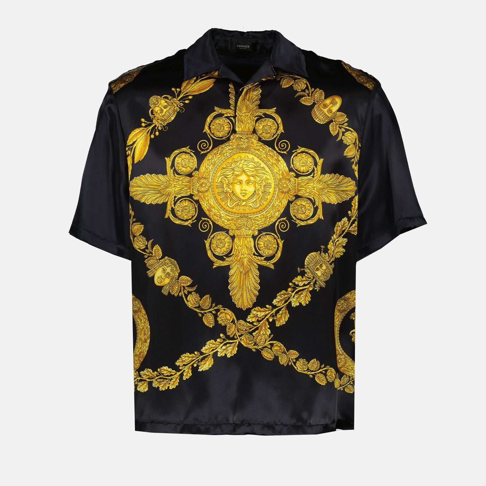 Versace Barocco Polo, luxury men's polo, designer men's clothing, high-end fashion, premium viscose polo