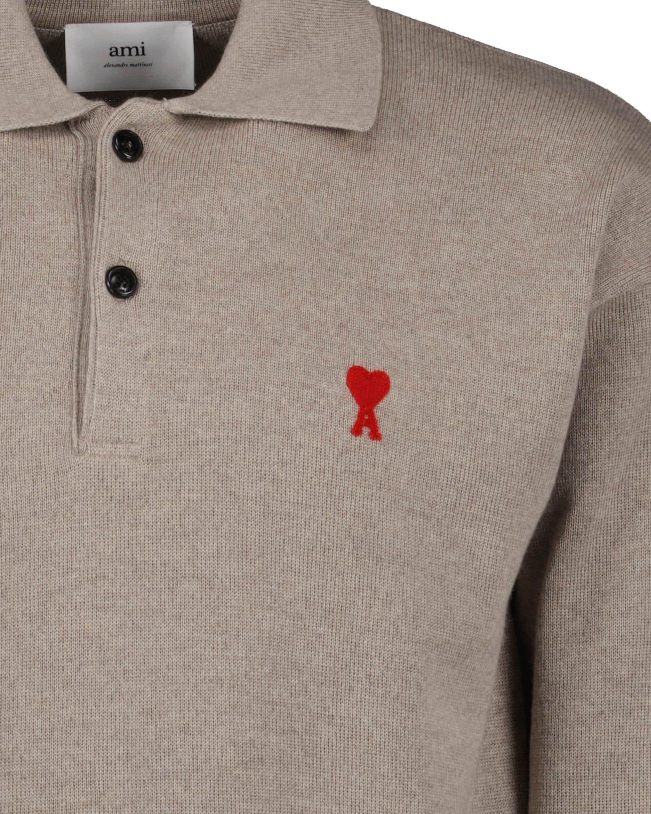 AMI Paris polo, luxury men polo, designer polo, high-end men's fashion, embroidered logo polo