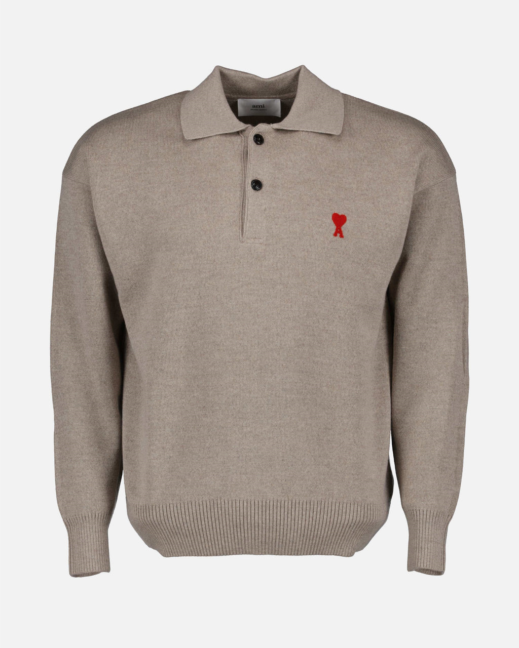 AMI Paris polo, luxury men polo, designer polo, high-end men's fashion, embroidered logo polo