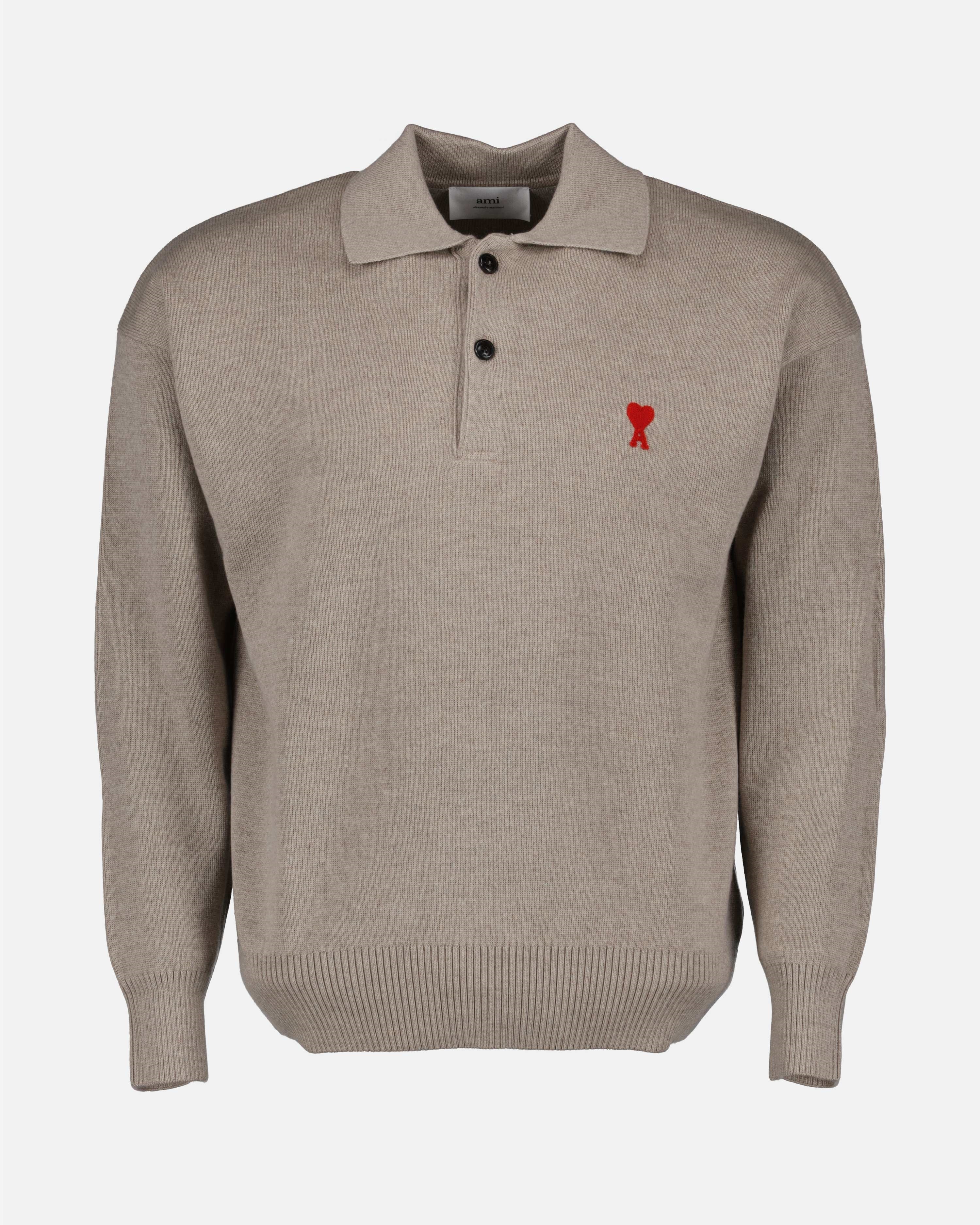 AMI Paris polo, luxury men polo, designer polo, high-end men's fashion, embroidered logo polo