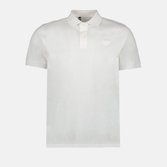 Prada, white polo, luxury menswear, designer clothing, high-end fashion