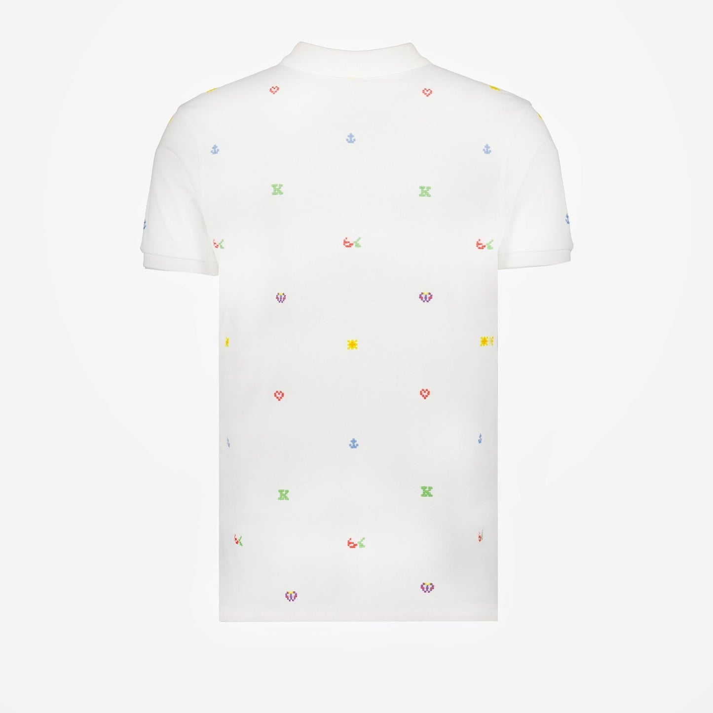 Kenzo Pixel Polo, luxury men's polo, white Kenzo shirt, designer polo, high-end men's fashion