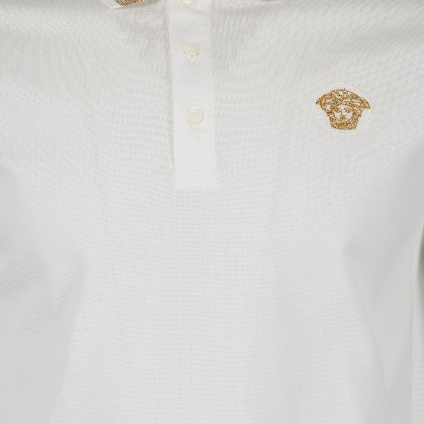 Versace Medusa Polo, White Polo Shirt, Men's Luxury Polo, Medusa Greca Design, High-end Men's Fashion