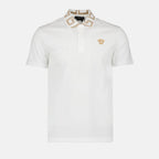Versace Medusa Polo, White Polo Shirt, Men's Luxury Polo, Medusa Greca Design, High-end Men's Fashion