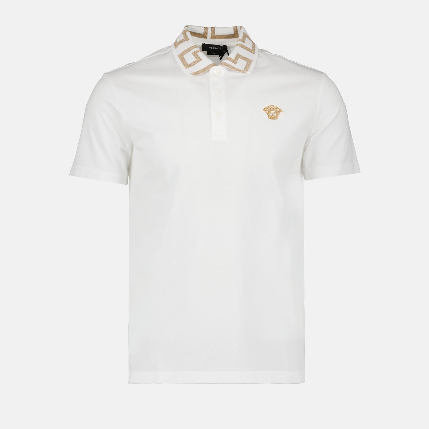 Versace Medusa Polo, White Polo Shirt, Men's Luxury Polo, Medusa Greca Design, High-end Men's Fashion