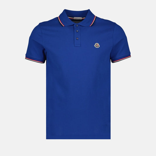 Moncler, navy polo shirt, men's luxury polo, designer polo, elegant men's wear