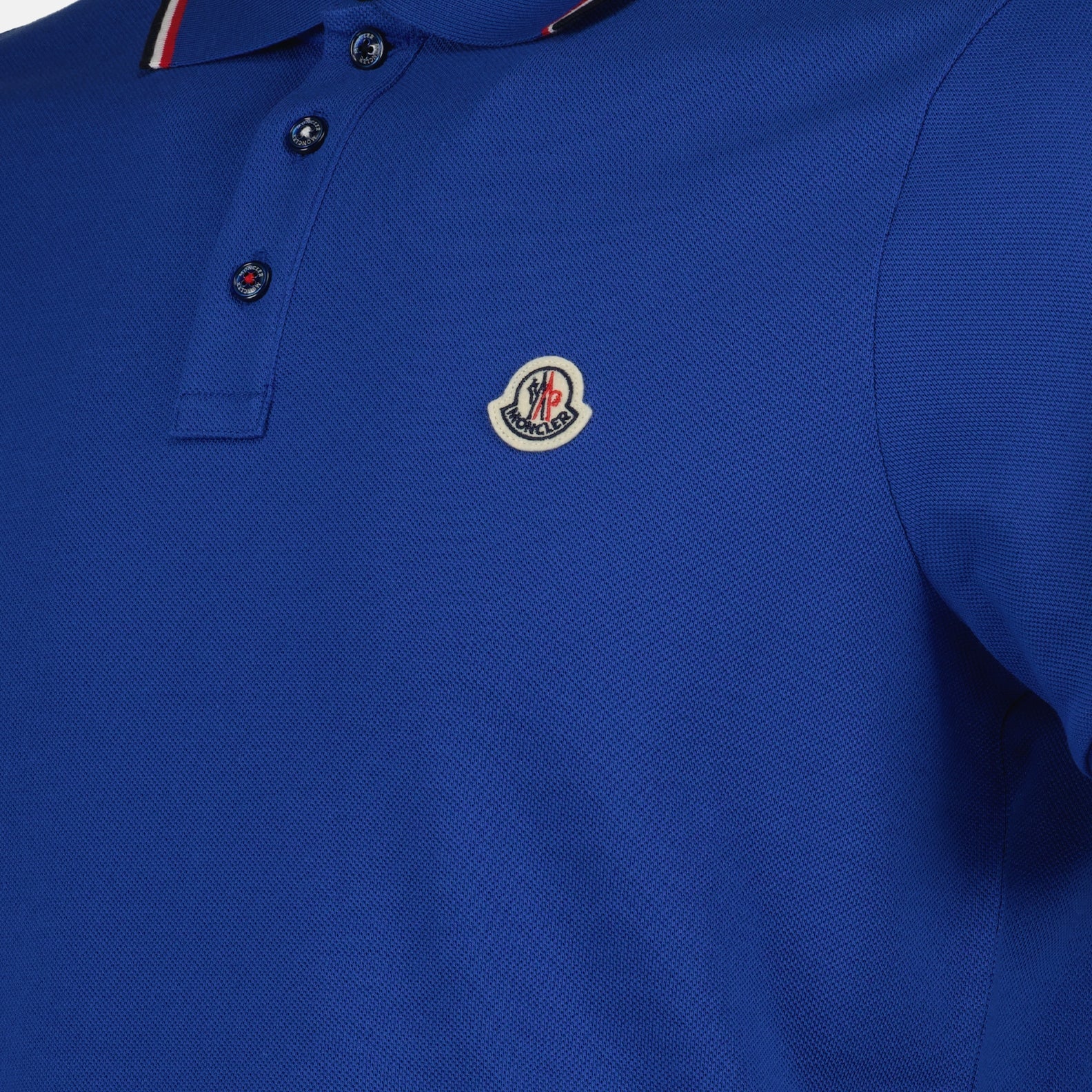 Moncler, navy polo shirt, men's luxury polo, designer polo, elegant men's wear