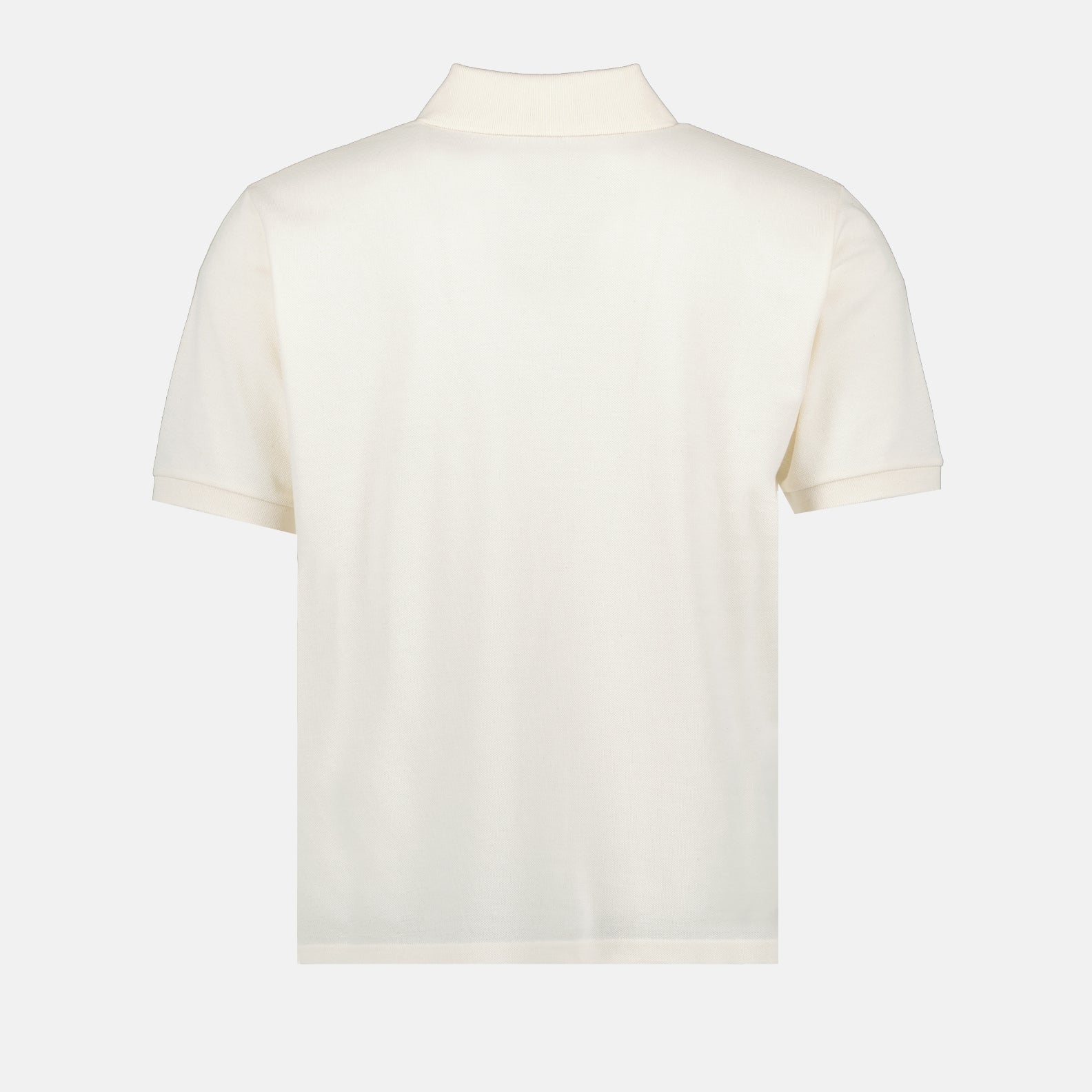 Saint Laurent, Polo Cassandre, cotton piqué polo, luxury men wear, white polo shirt