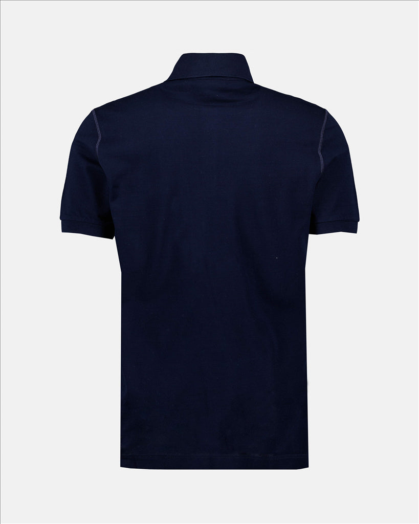 Men's Blue Polo, Dolce & Gabbana, Piqué Cotton, Luxury Apparel, Elegant Menswear