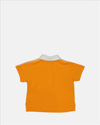 Fendi Children's Polo, Luxury Orange Polo, Designer Kids' Clothing, Cotton Wool Polo, Embroidered FF Polo