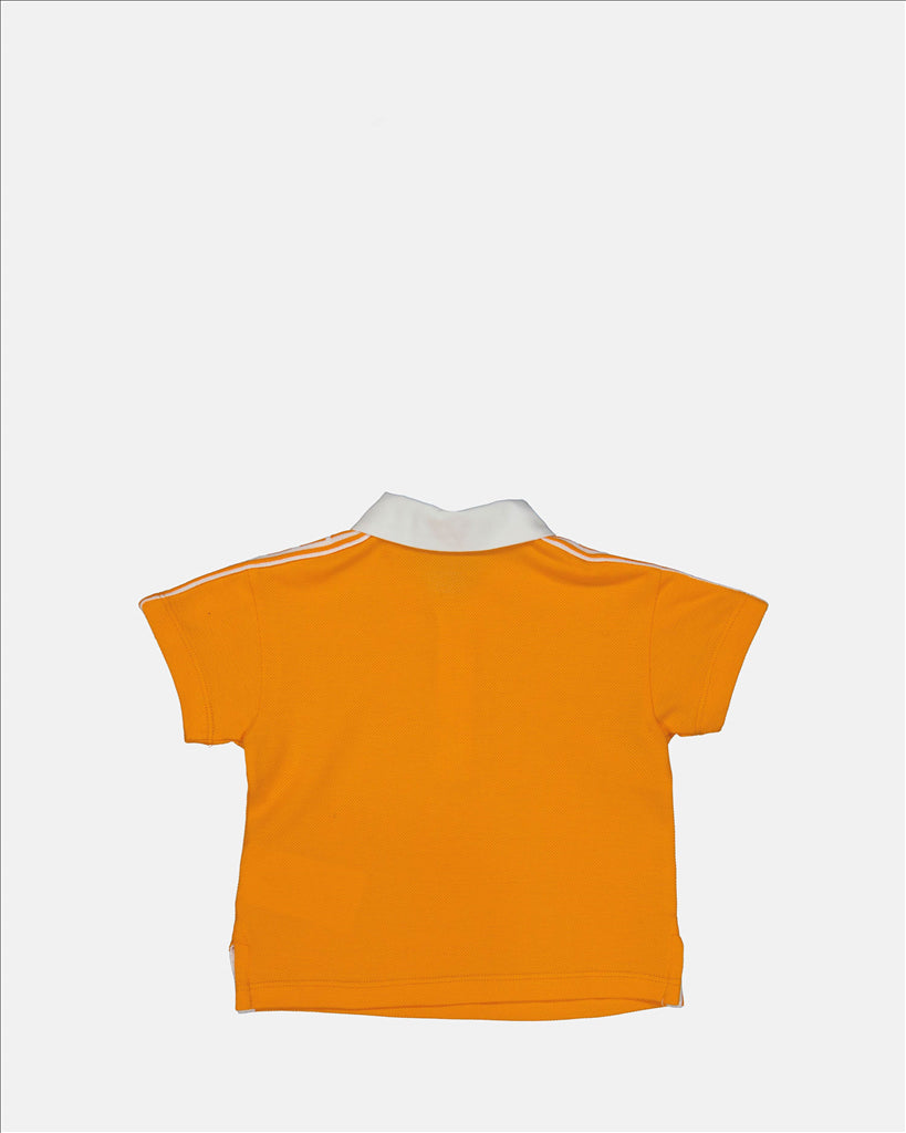 Fendi Children's Polo, Luxury Orange Polo, Designer Kids' Clothing, Cotton Wool Polo, Embroidered FF Polo