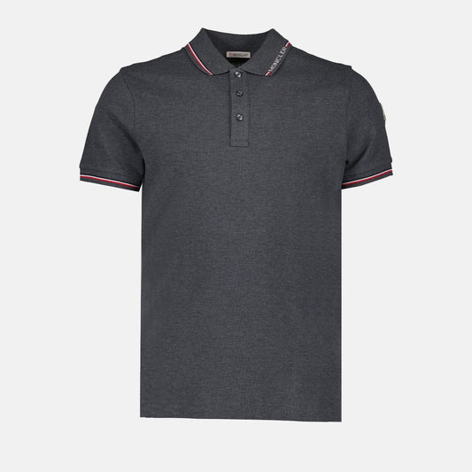 Moncler polo, luxury polo, grey polo shirt, designer polo, men's fashion