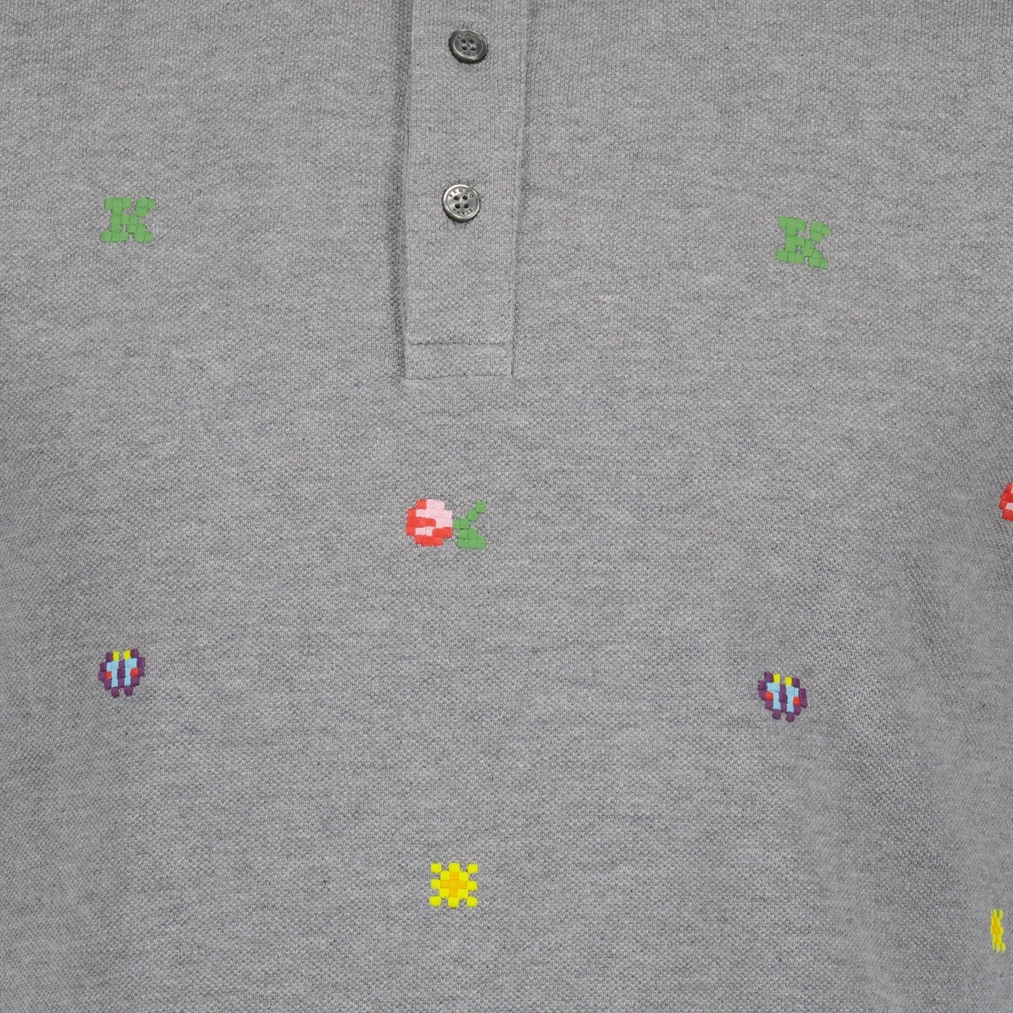 Kenzo, Pixel Grey Polo, Luxury Polo for Men, High-End Fashion, Designer Polo