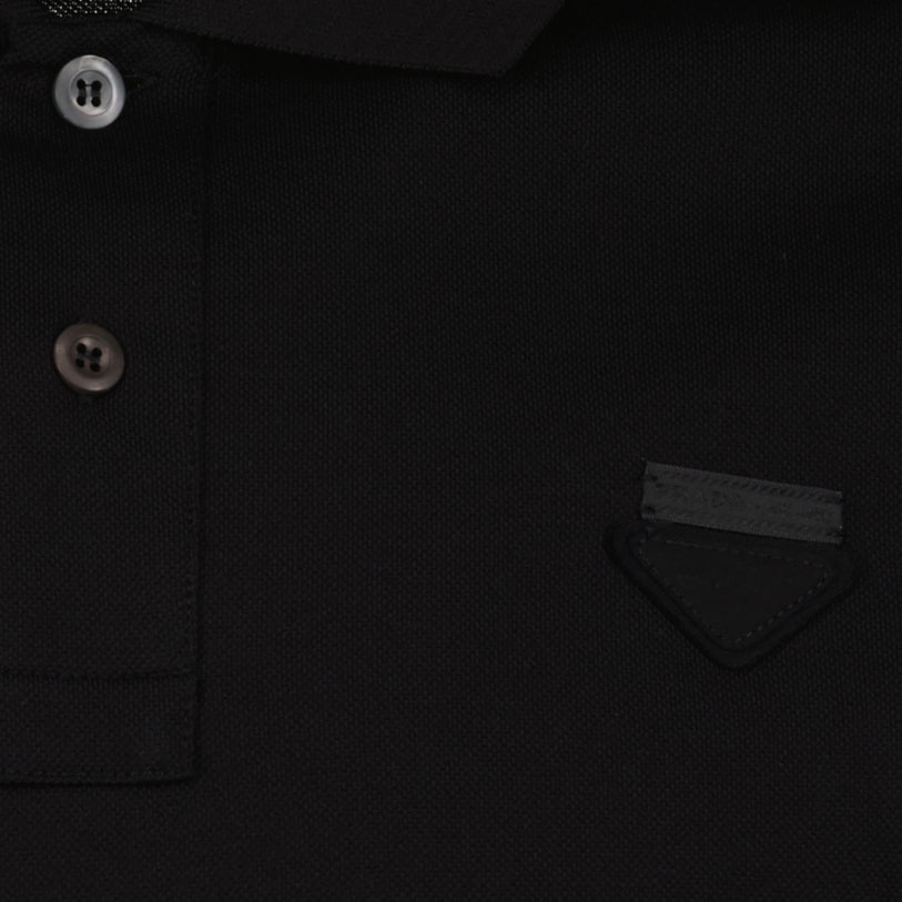 Prada polo shirt, men's luxury polo, noir polo, designer menswear, high-end fashion