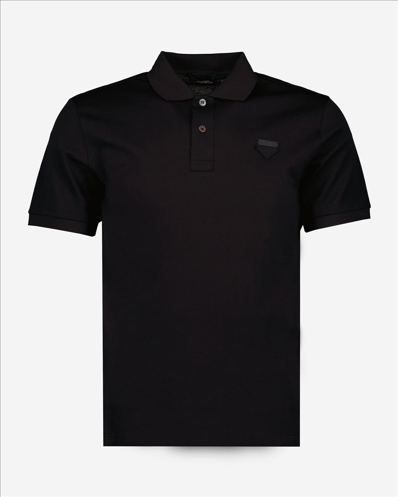 Prada polo shirt, men's luxury polo, noir polo, designer menswear, high-end fashion