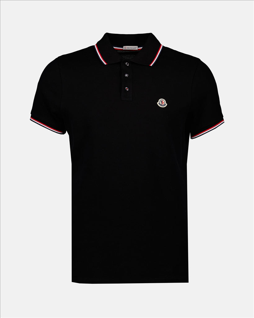 Moncler polo, luxury polo shirt, men's designer polo, tailored fit polo, piqué cotton polo