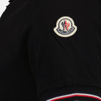 Moncler polo, luxury men's polo, designer polo shirt, black polo shirt, logo polo