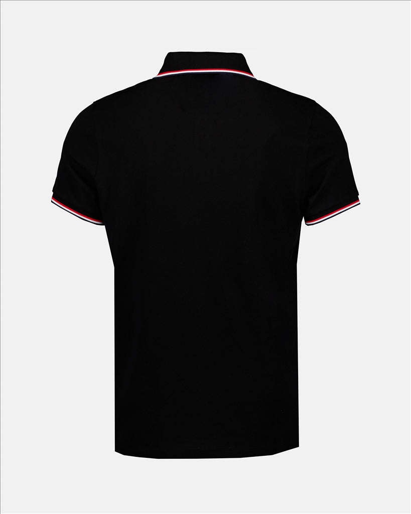 Moncler polo, luxury polo shirt, men's designer polo, tailored fit polo, piqué cotton polo