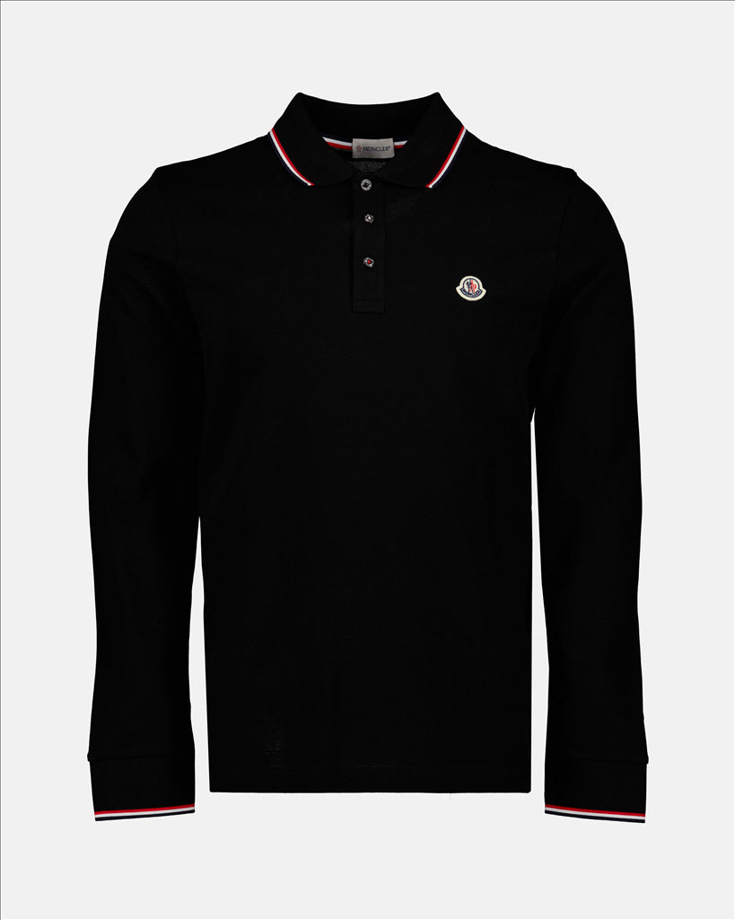 Moncler polo men, Designer polo shirt, Luxury casualwear, Logo trim polo, Men's cotton pique shirt