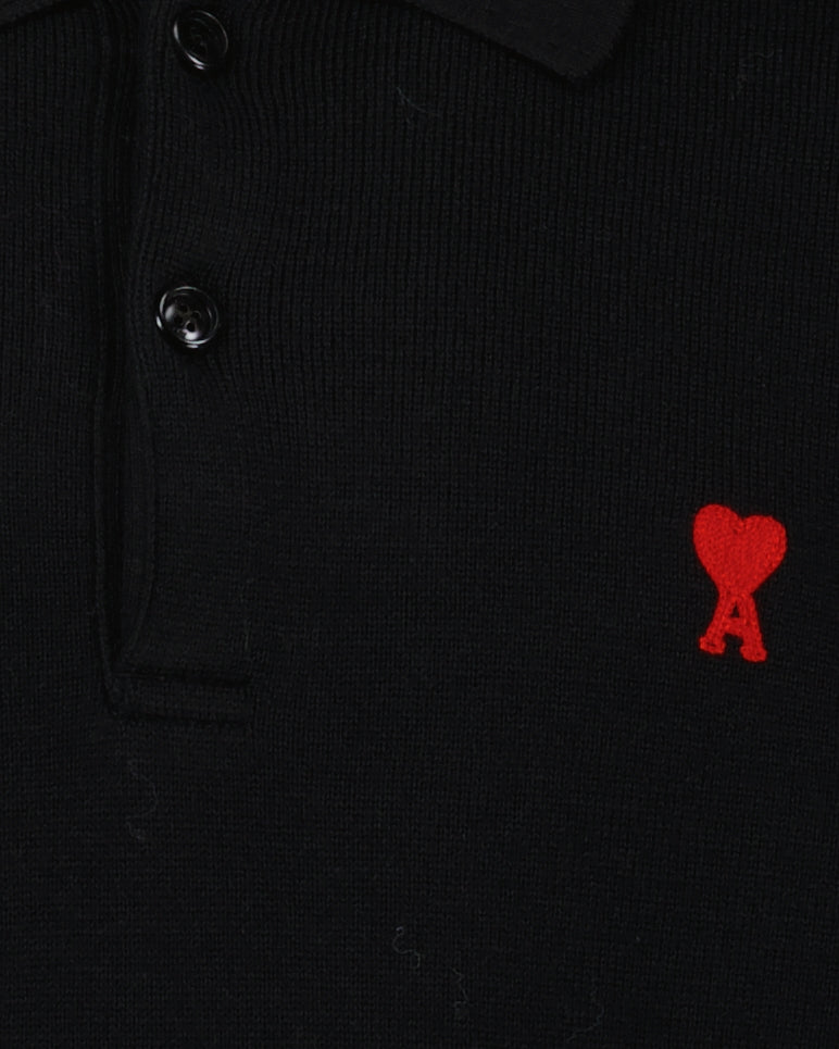 Ami de Coeur Polo, luxury men's polo, embroidered logo polo, high-end polo shirt, AMI Paris