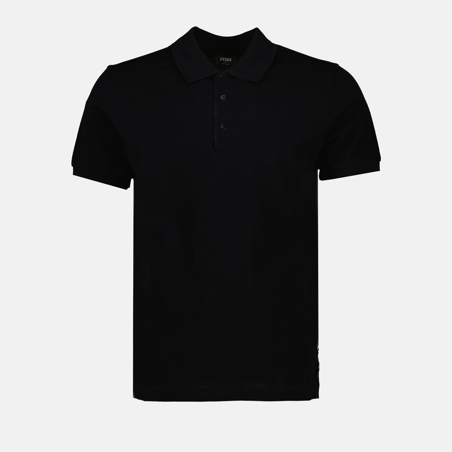 Fendi Men's Polo, Elegant Black Polo, Fendi FF, Luxury Cotton Polo, Luxury Men's Fashion