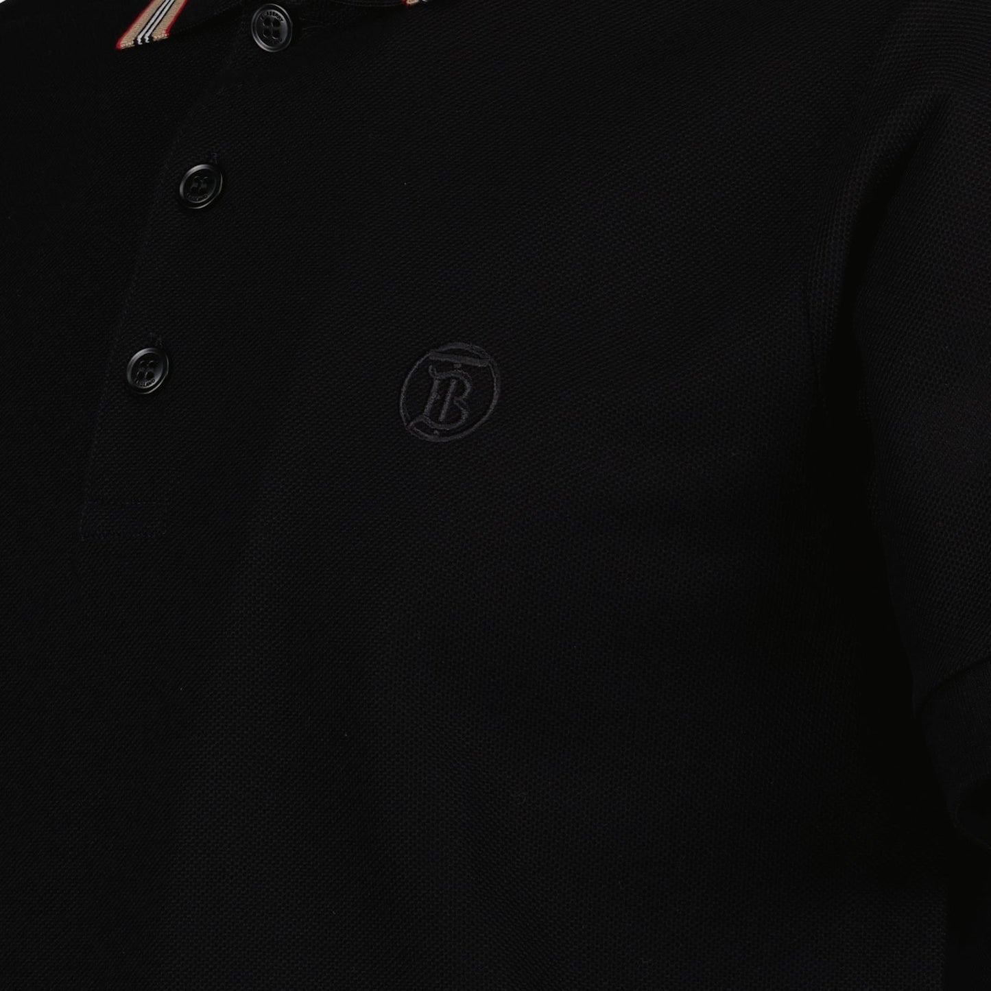 Burberry polo, luxury men's clothing, black polo shirt, elegant men's fashion, high-end men's wear