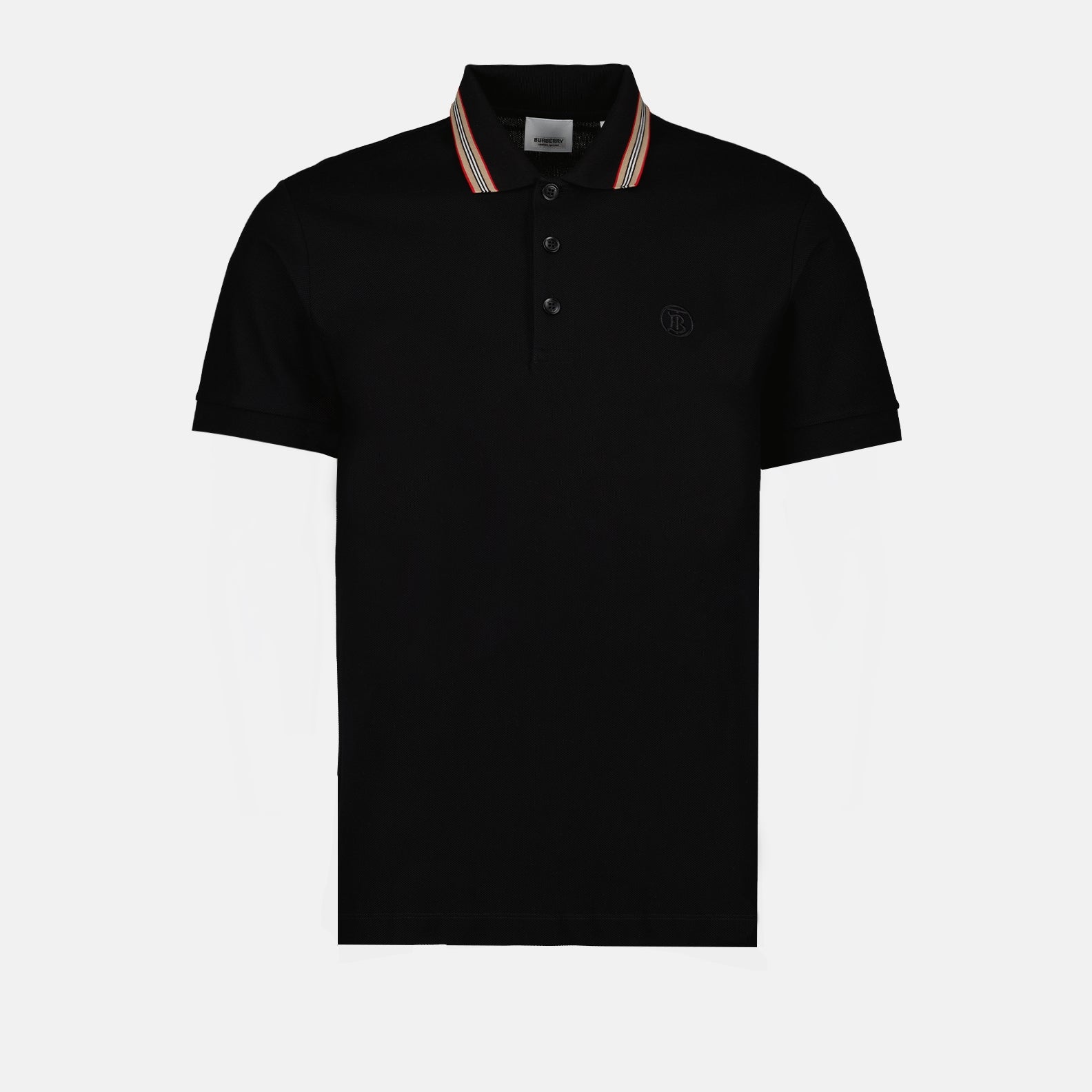 Burberry polo, luxury men's clothing, black polo shirt, elegant men's fashion, high-end men's wear