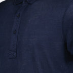 Orlebar Brown, Men's Linen Polo, Luxury Casual Wear, Blue Polo Shirt, Designer Men's Clothing