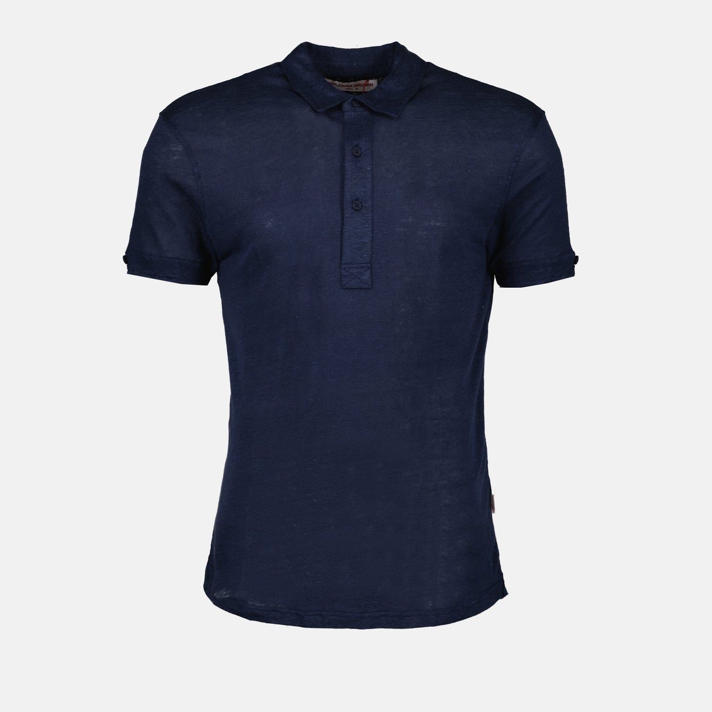 Orlebar Brown, Men's Linen Polo, Luxury Casual Wear, Blue Polo Shirt, Designer Men's Clothing