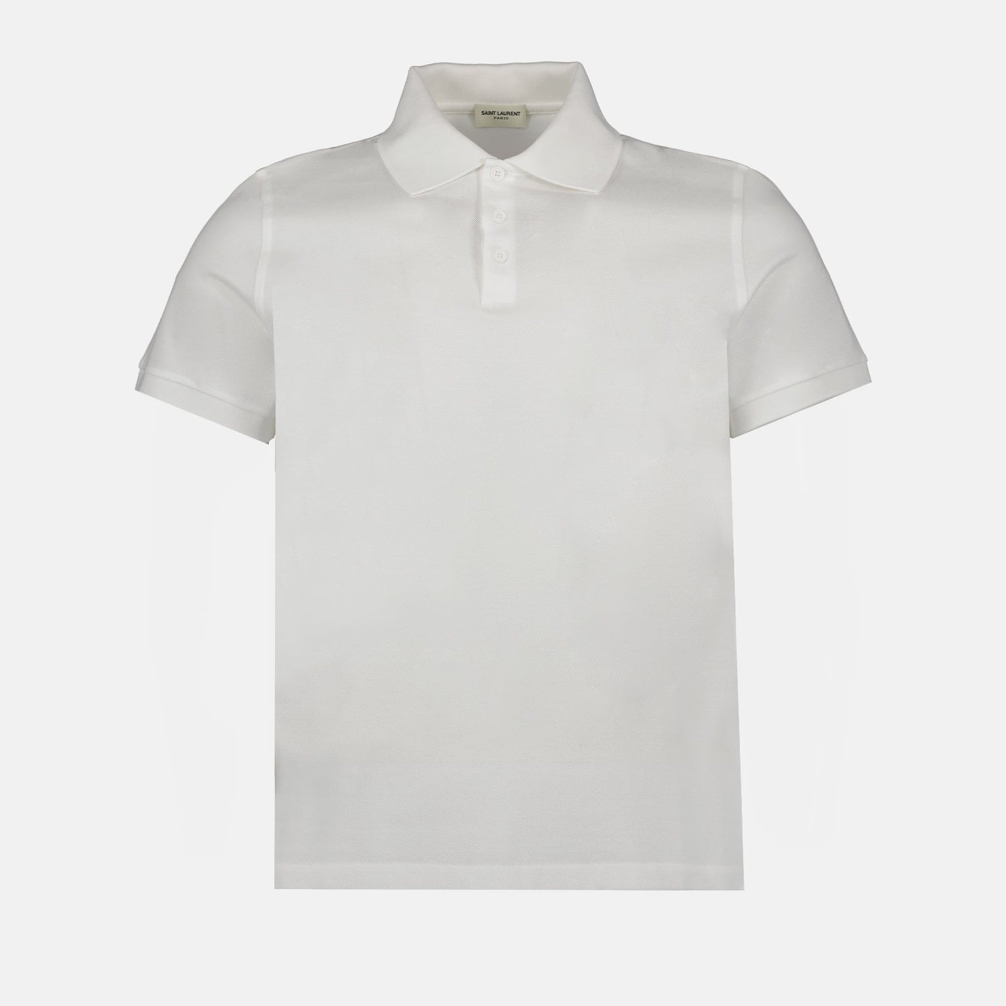 YSL polo shirt, Saint Laurent menswear, white luxury polo, designer mens polos, high-end fashion