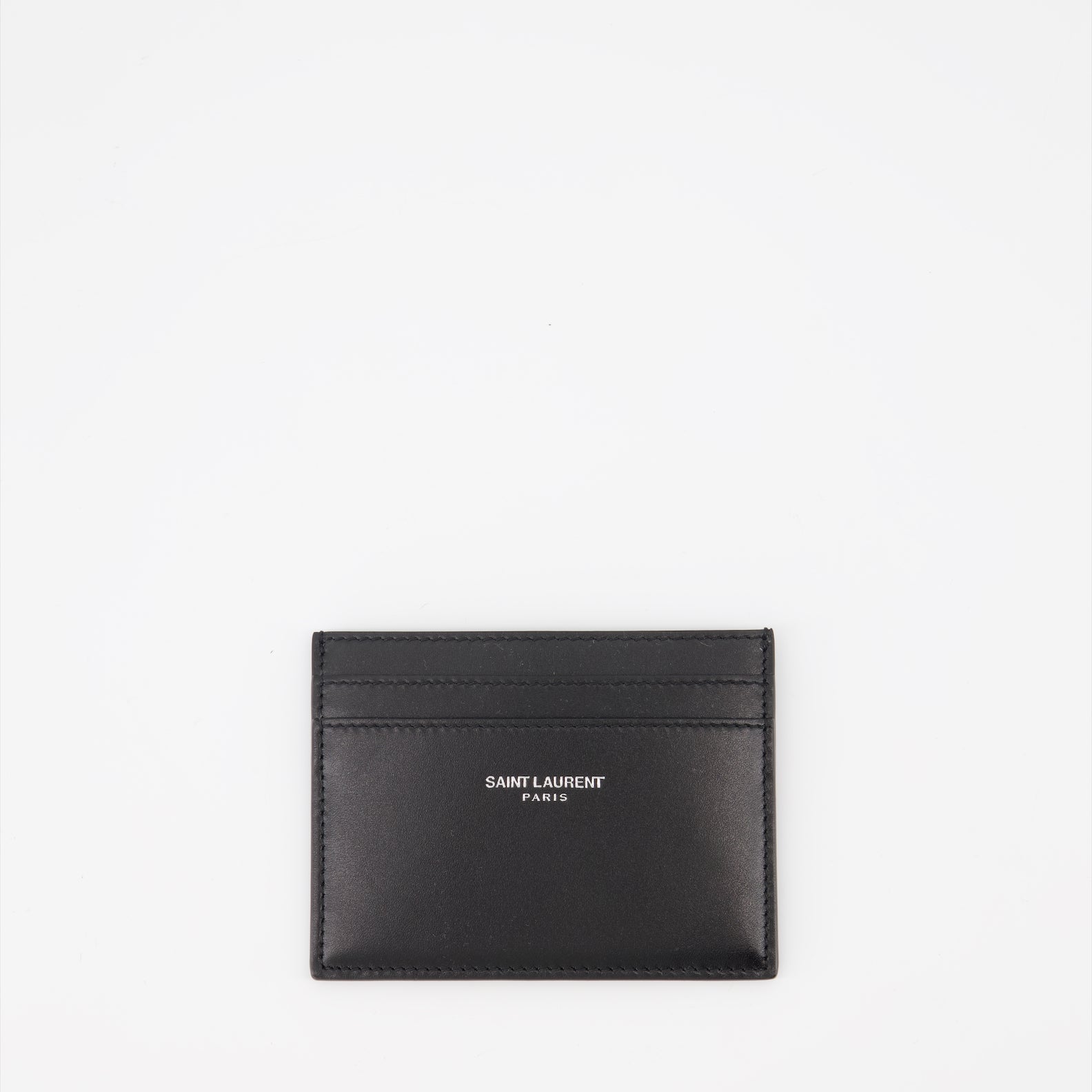 luxury card holder, Saint Laurent, smooth leather wallet, elegant accessories, premium leather goods