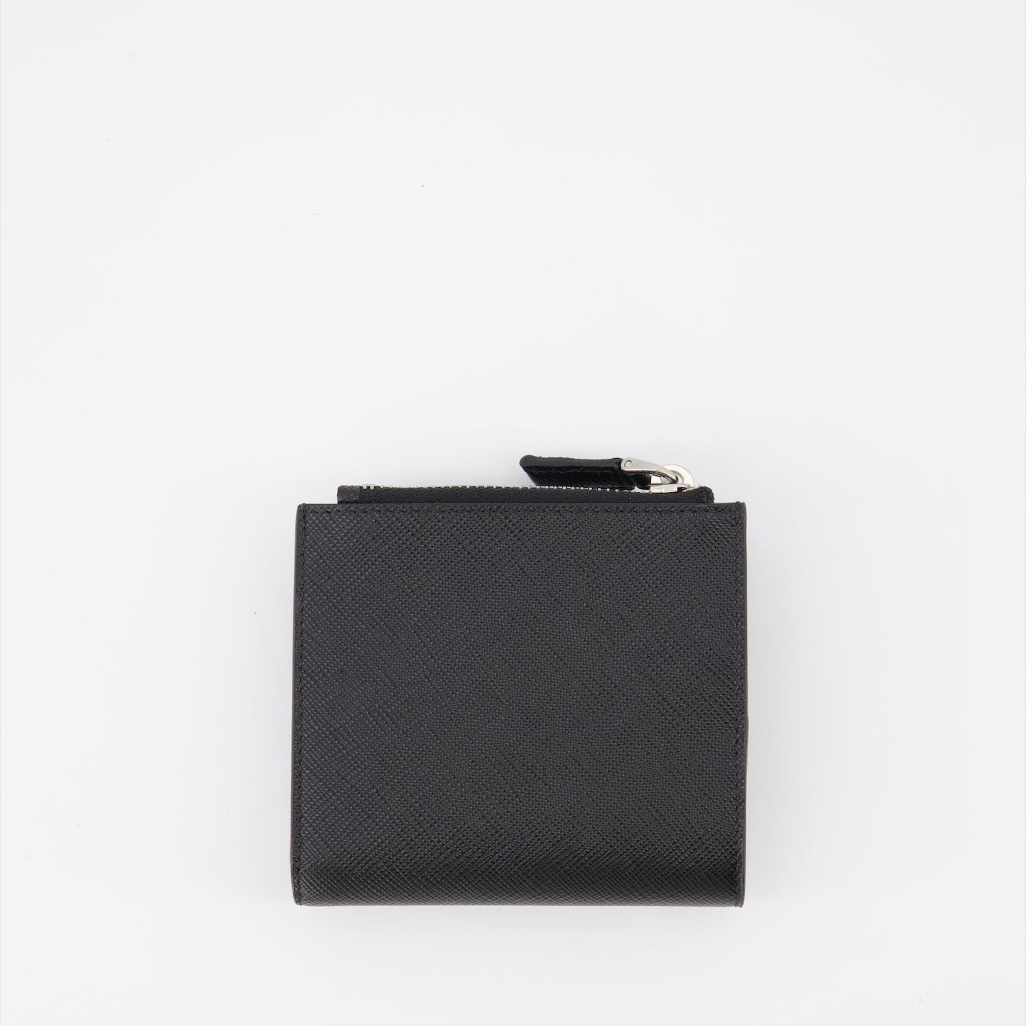 Prada card holder, black leather accessory, Saffiano card organizer, luxury card holder, designer leather wallet