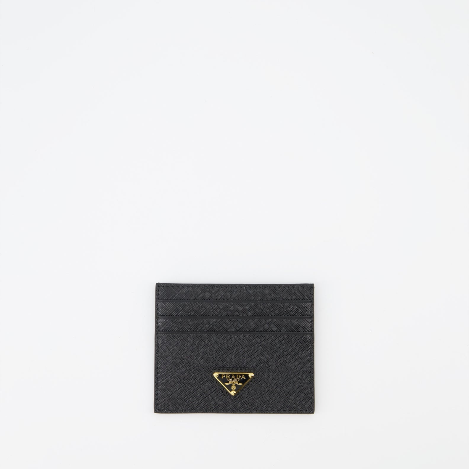 Prada, Saffiano leather, card holder, luxury accessory, black leather