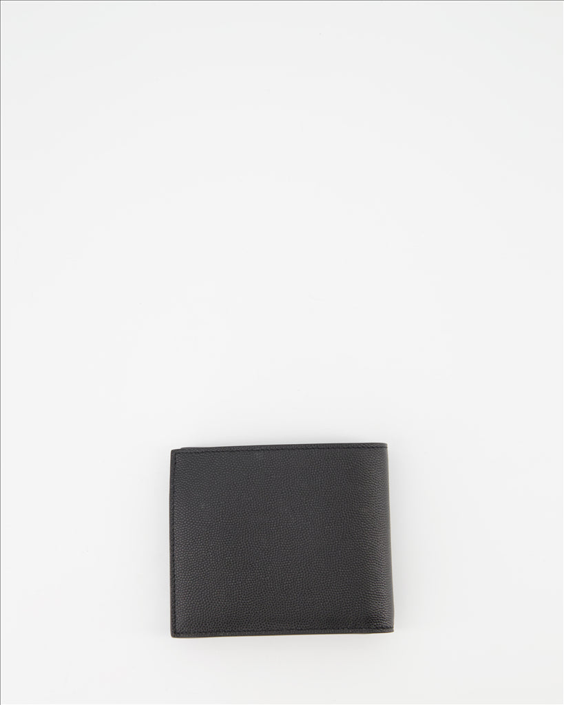 Black leather wallet, Saint Laurent wallet, luxury men's accessories, elegant wallet, premium leather wallet